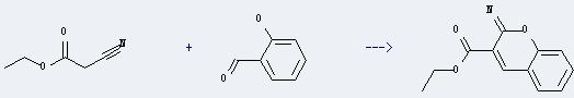 Ethyl cyanoacetate can react with 2-hydroxy-benzaldehyde to get 2-imino-2H-chromene-3-carboxylic acid ethyl ester